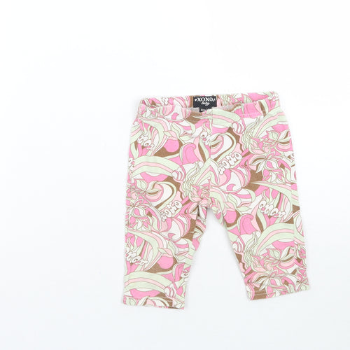 Xoxo  Girls Pink Floral  Cropped Leggings Size 24 Months