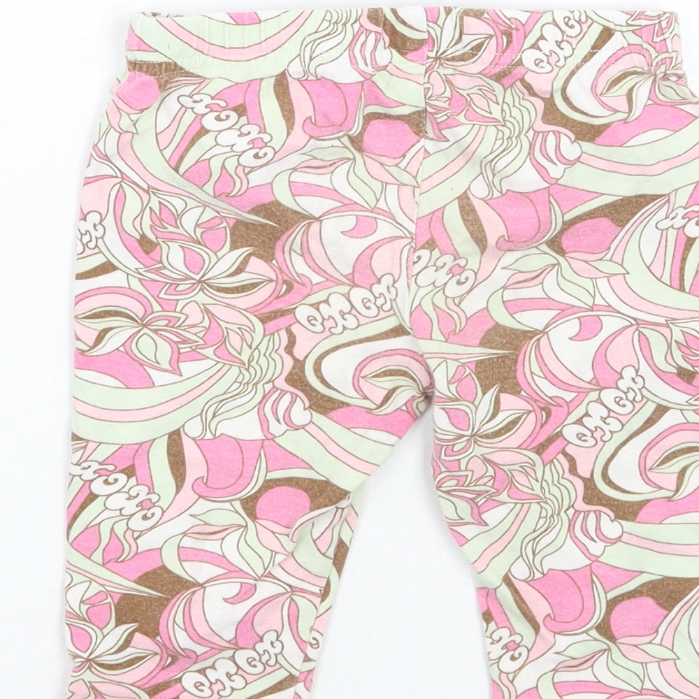 Xoxo  Girls Pink Floral  Cropped Leggings Size 24 Months