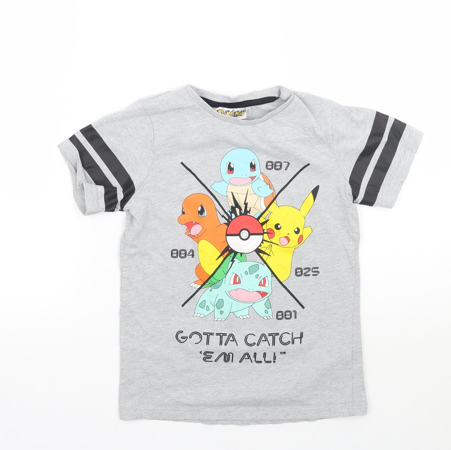 TU Boys Grey   Basic T-Shirt Size 9 Years  - Pokemon