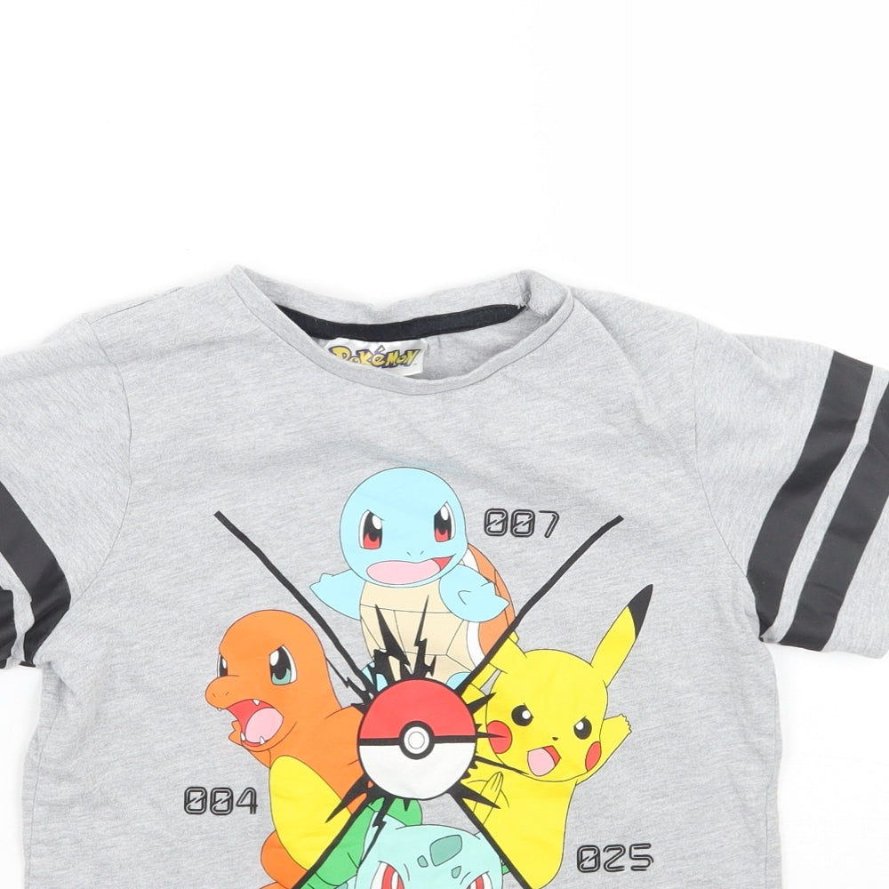TU Boys Grey   Basic T-Shirt Size 9 Years  - Pokemon