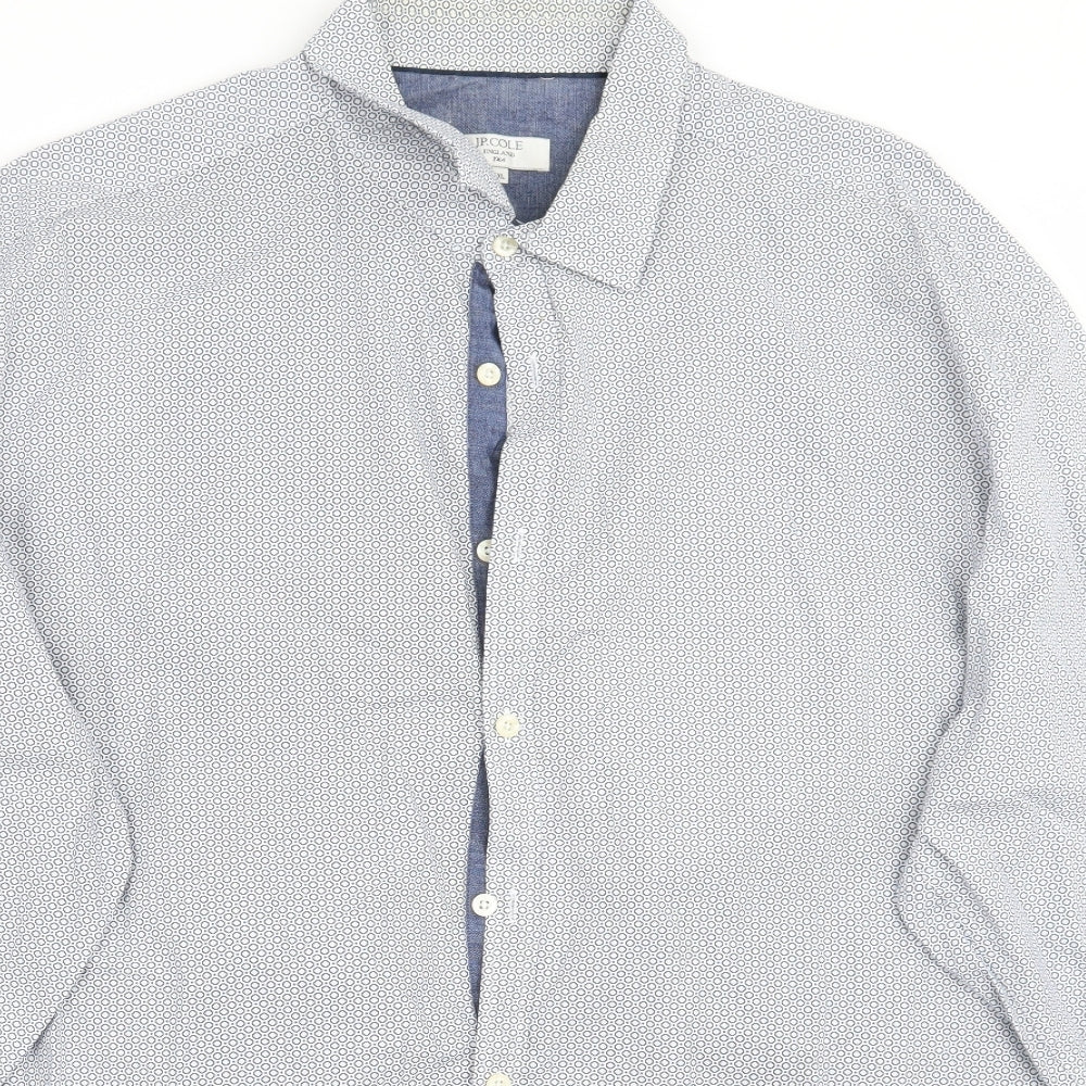 Jp cole Mens White Geometric   Button-Up Size 2XL