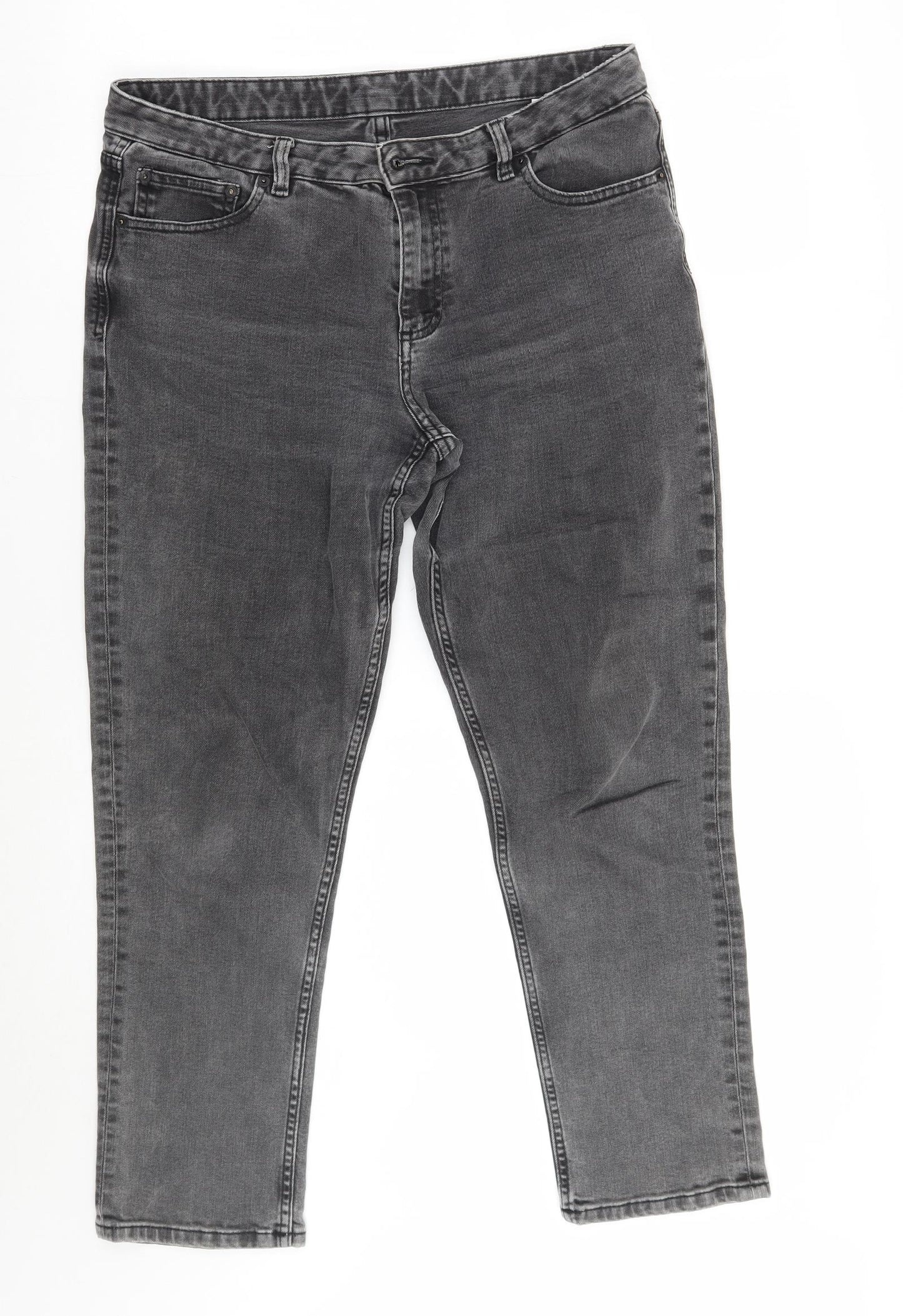 Marks and Spencer Womens Grey   Cropped Jeans Size 12 L25 in