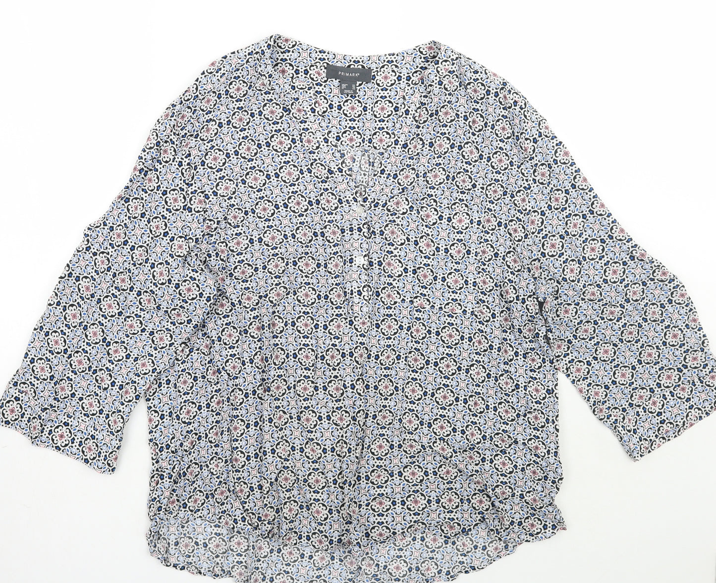 Primark Womens White Geometric  Basic Blouse Size 20
