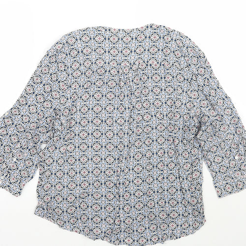 Primark Womens White Geometric  Basic Blouse Size 20