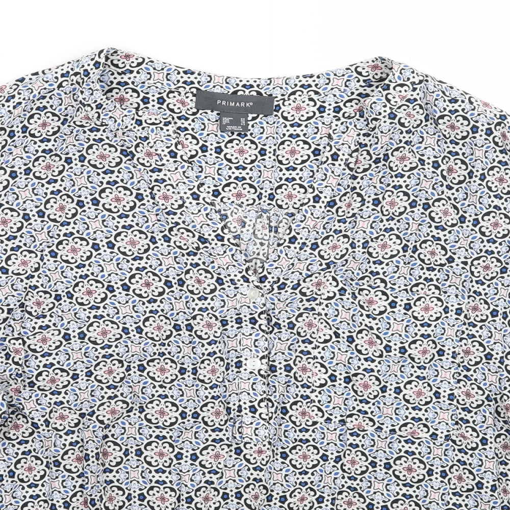 Primark Womens White Geometric  Basic Blouse Size 20