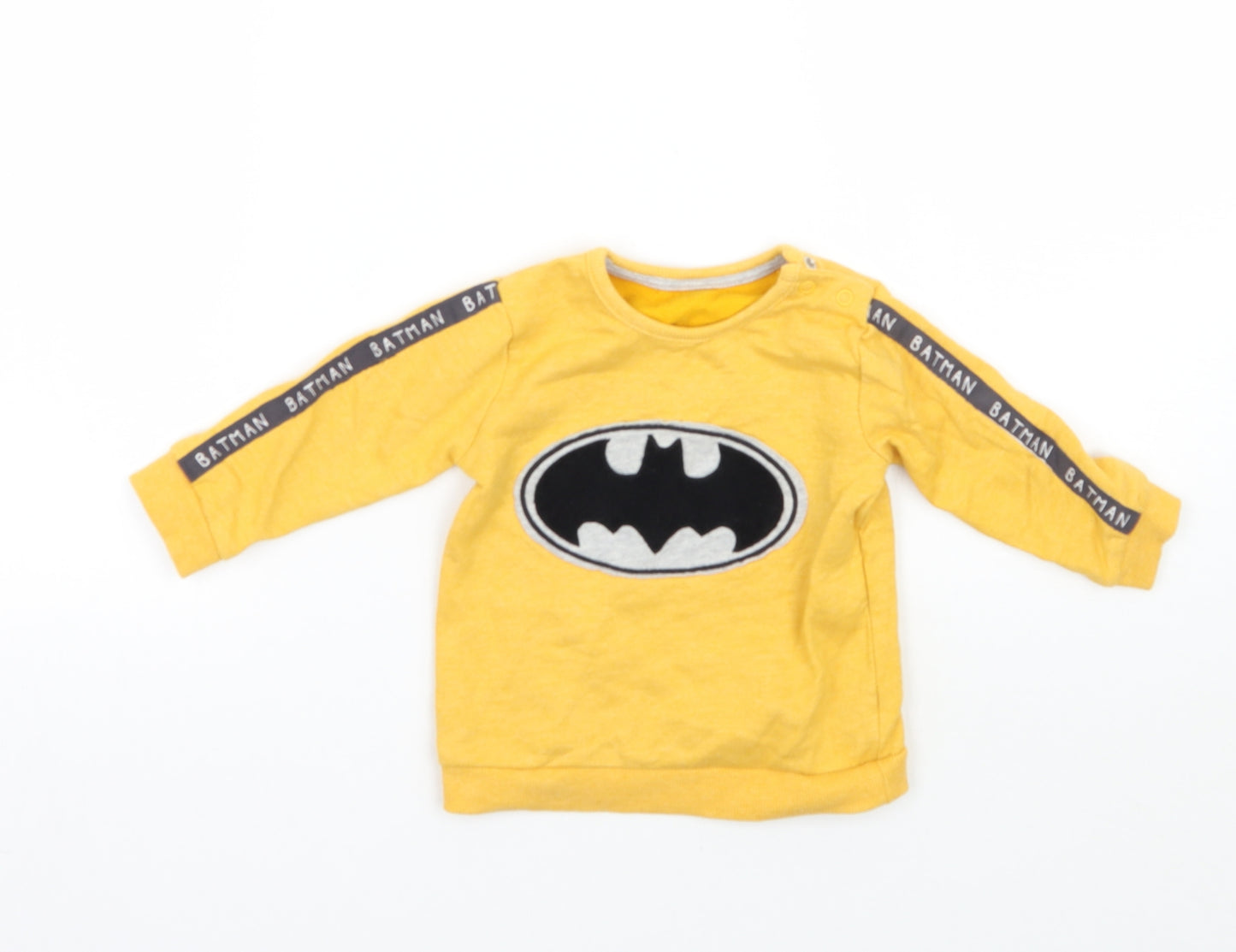 George Boys Yellow   Pullover Jumper Size 6-9 Months  - Batman