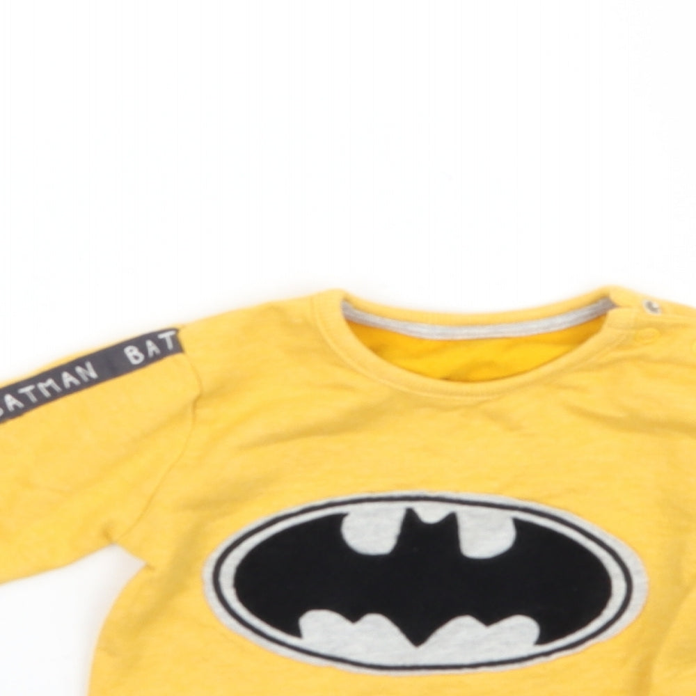 George Boys Yellow   Pullover Jumper Size 6-9 Months  - Batman