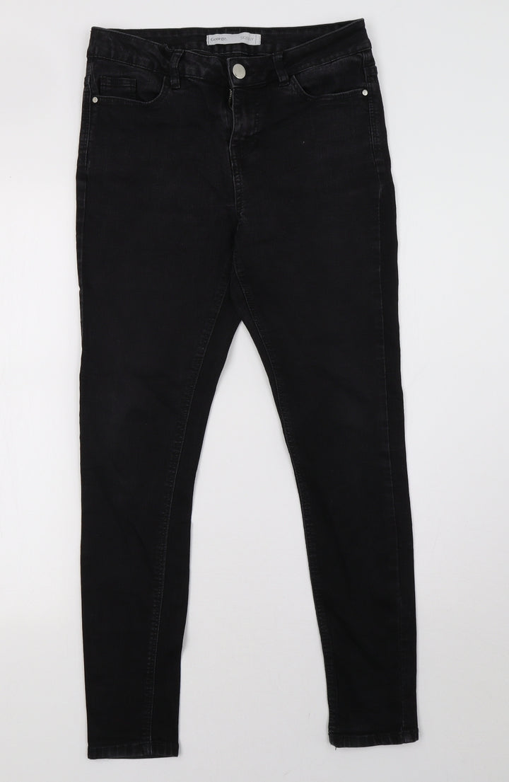 George Womens Black Denim Skinny Jeans Size 10 L29 in