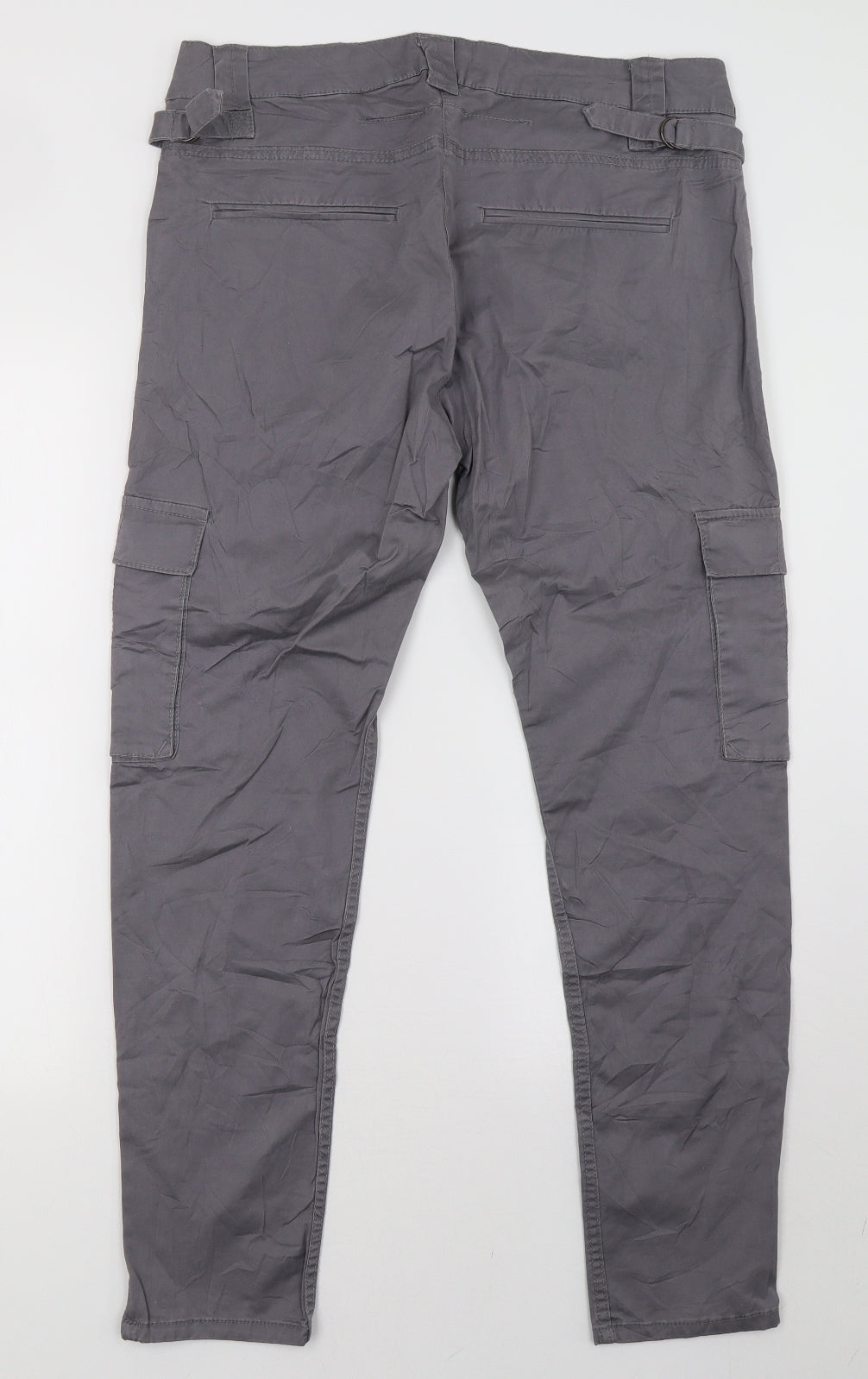 H&M Womens Grey   Cargo Trousers Size 16 L30 in