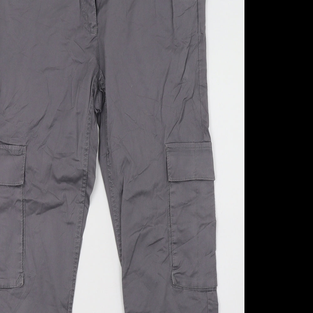 H&M Womens Grey   Cargo Trousers Size 16 L30 in