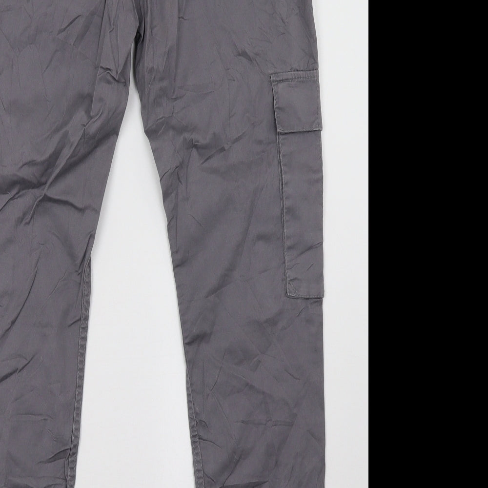 H&M Womens Grey   Cargo Trousers Size 16 L30 in