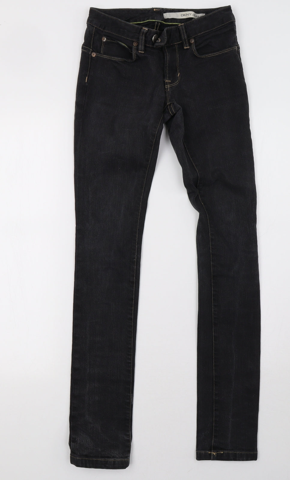 DKNY Womens Black  Denim Straight Jeans Size 25 L31 in