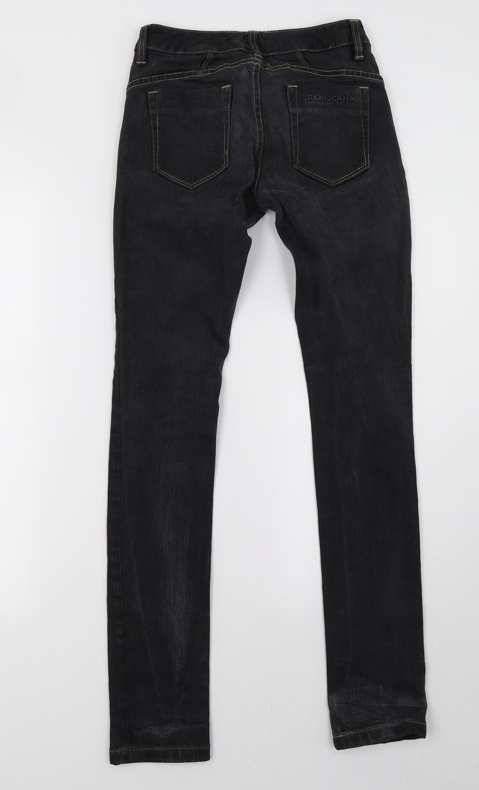 DKNY Womens Black  Denim Straight Jeans Size 25 L31 in