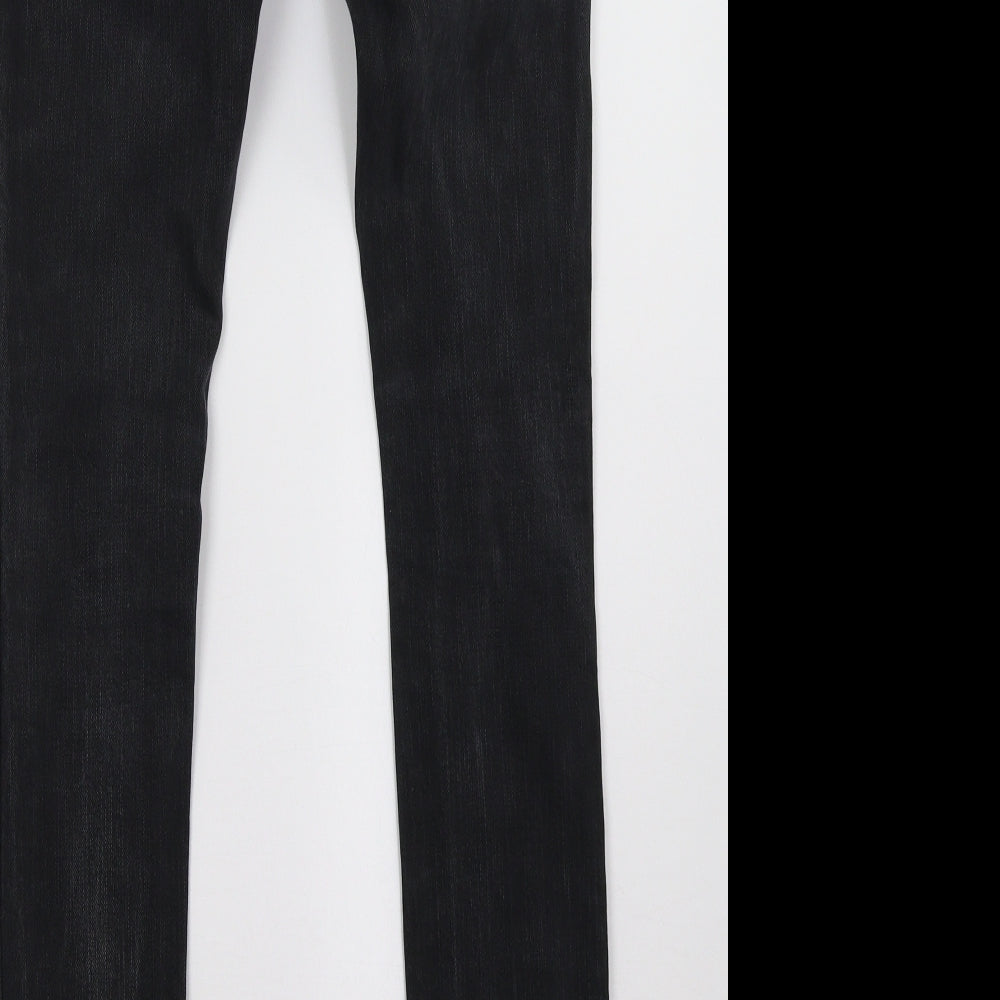 DKNY Womens Black  Denim Straight Jeans Size 25 L31 in