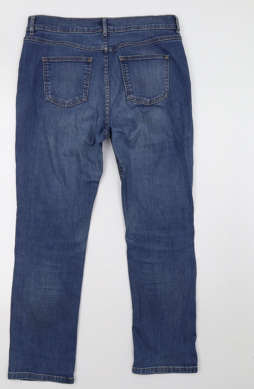 Marks and Spencer Womens Blue  Denim Straight Jeans Size 14 L29 in