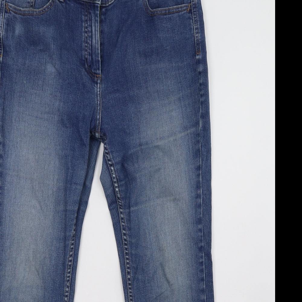 Marks and Spencer Womens Blue  Denim Straight Jeans Size 14 L29 in