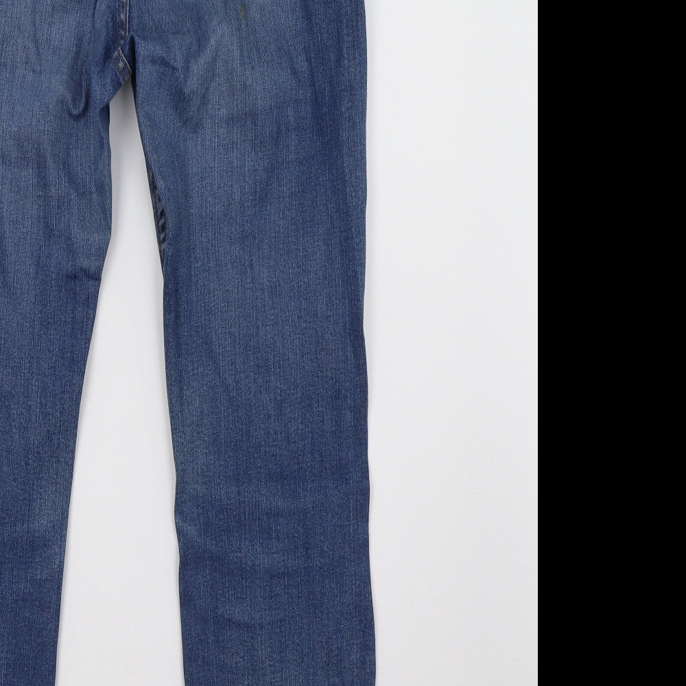 Marks and Spencer Womens Blue  Denim Straight Jeans Size 14 L29 in