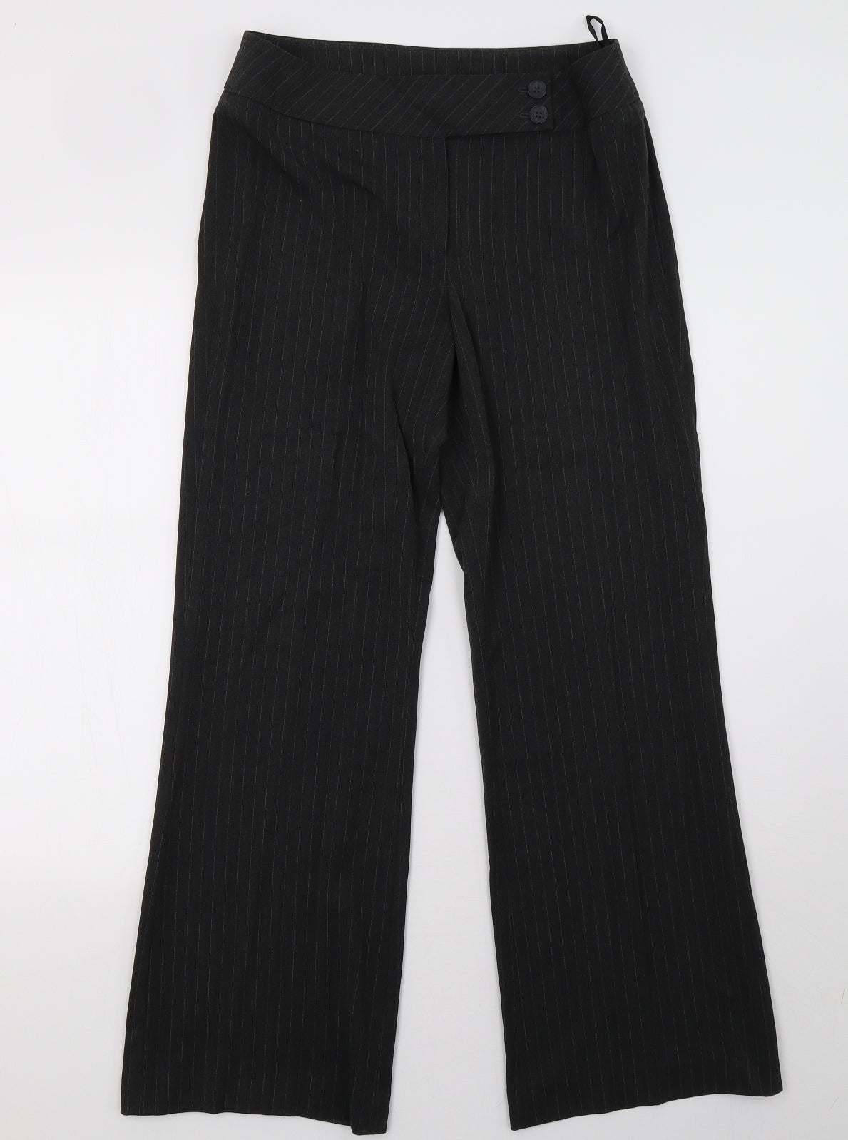 Debenhams Womens Grey Striped  Trousers  Size 10 L31 in