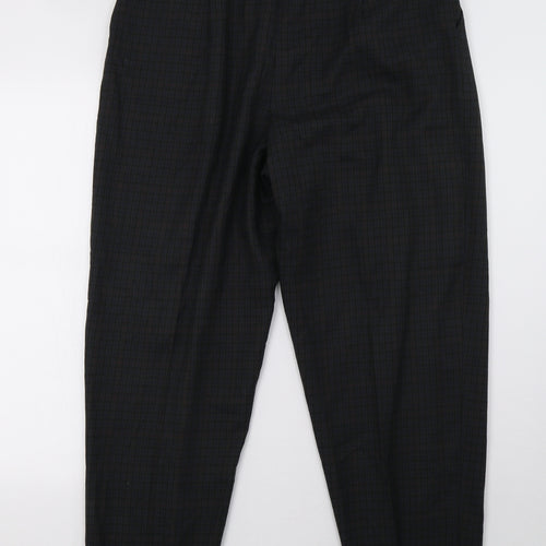 BHS Womens Green Check  Trousers  Size 18 L28 in