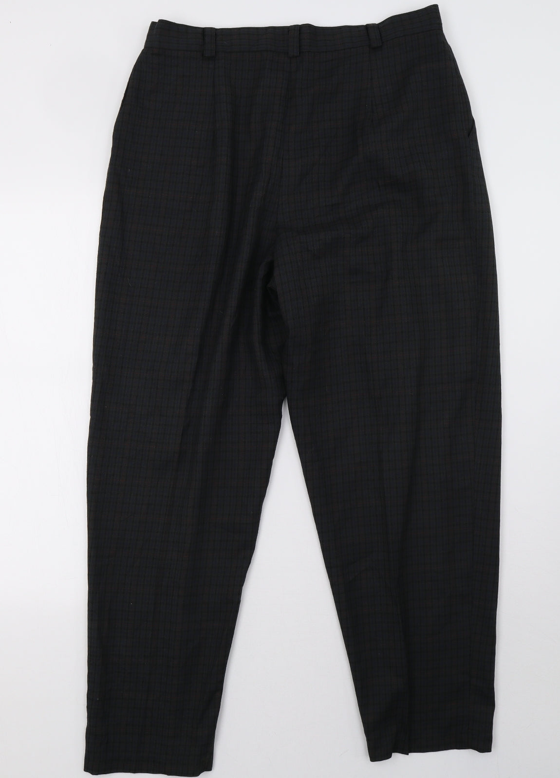 BHS Womens Green Check  Trousers  Size 18 L28 in