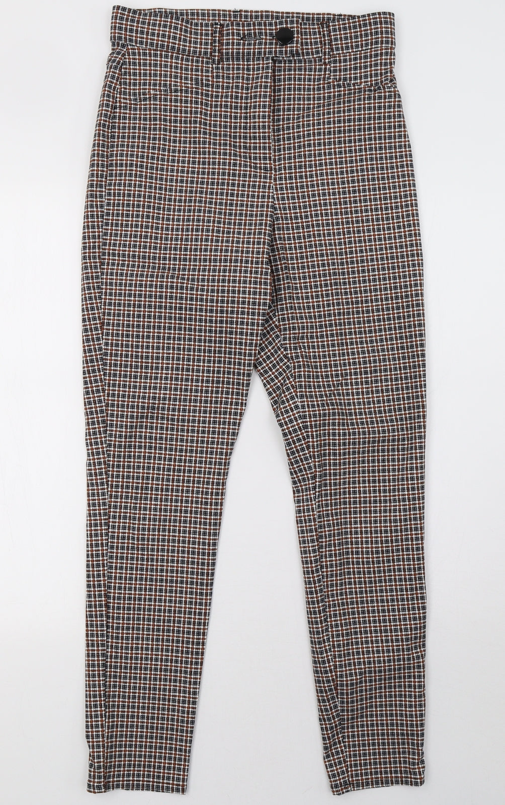 Primark Womens Brown Check  Trousers  Size 14 L30 in