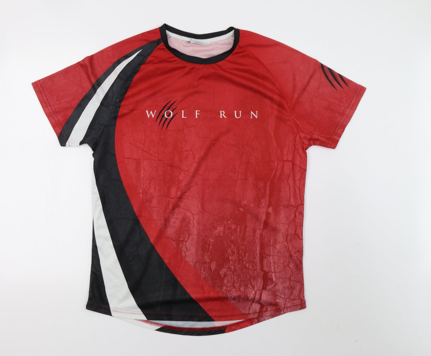 wolf run Mens Red    T-Shirt Size L