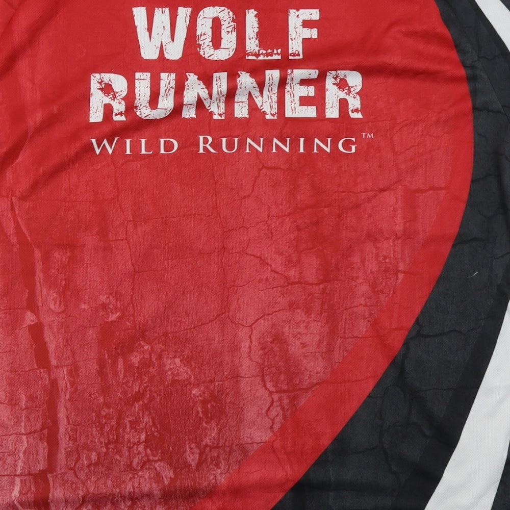 wolf run Mens Red    T-Shirt Size L
