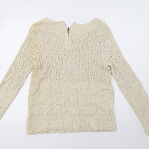 M&Co Womens Beige   Pullover Sweatshirt Size 12