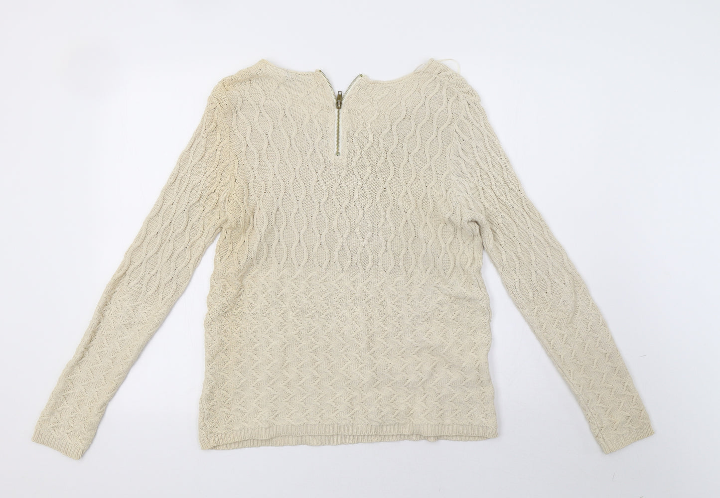 M&Co Womens Beige   Pullover Sweatshirt Size 12