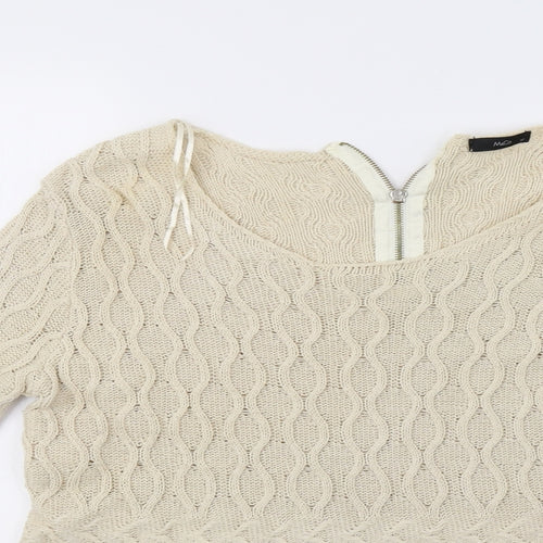 M&Co Womens Beige   Pullover Sweatshirt Size 12
