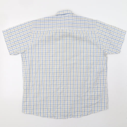 EAST Mens White Check   Button-Up Size L