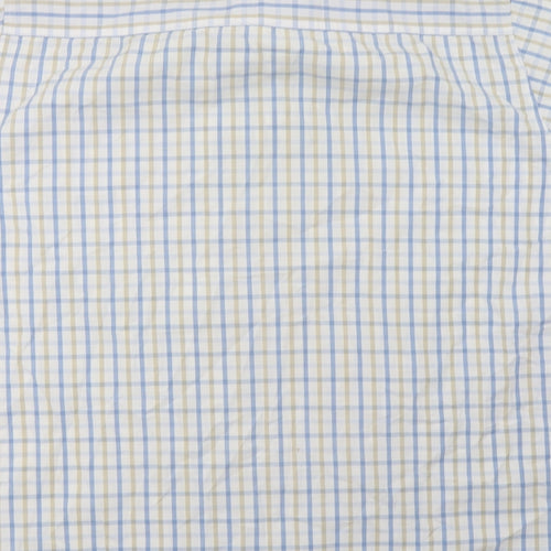 EAST Mens White Check   Button-Up Size L
