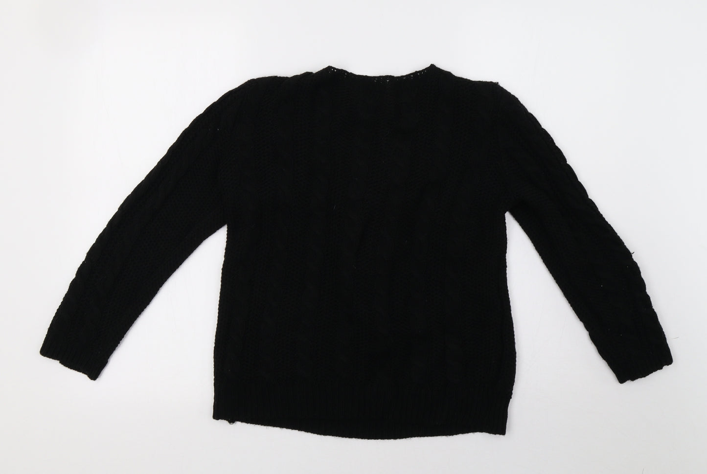 Preworn Womens Black  Knit Pullover Sweatshirt Size 10