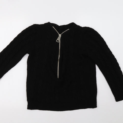 Preworn Womens Black  Knit Pullover Sweatshirt Size 10