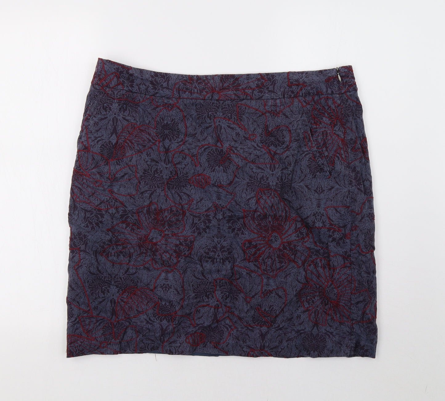 White Stuff Womens Blue Floral  A-Line Skirt Size 16