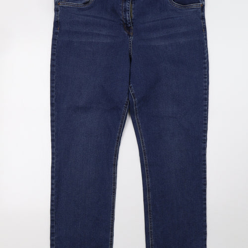 morrisons Womens Blue  Denim Straight Jeans Size 22 L30 in