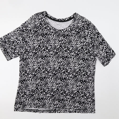 Sainsburys Womens White Animal Print  Basic T-Shirt Size 24