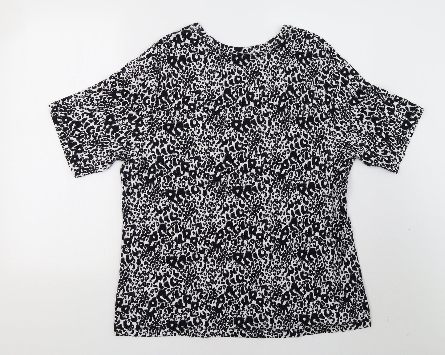 Sainsburys Womens White Animal Print  Basic T-Shirt Size 24