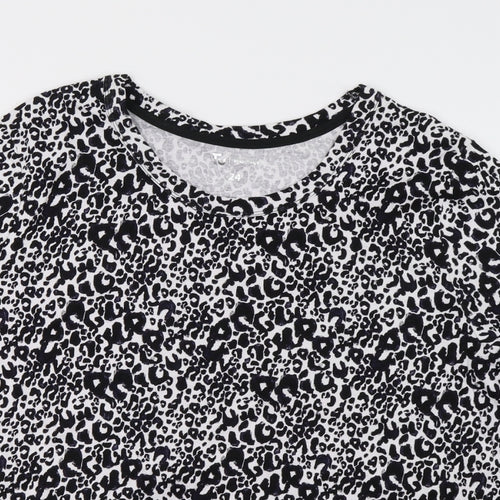 Sainsburys Womens White Animal Print  Basic T-Shirt Size 24