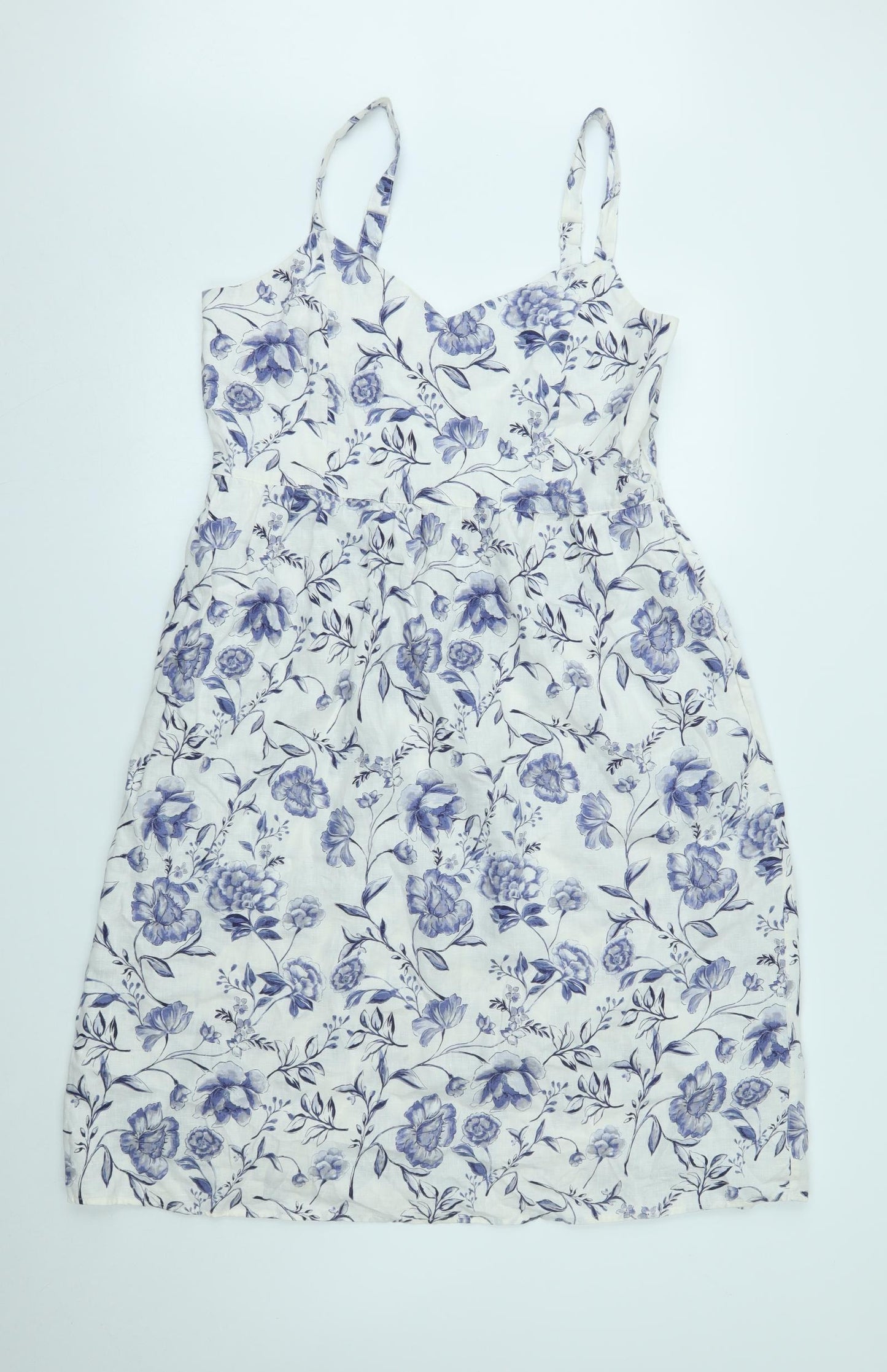Cynthia Rowley Womens White Floral  A-Line  Size 16