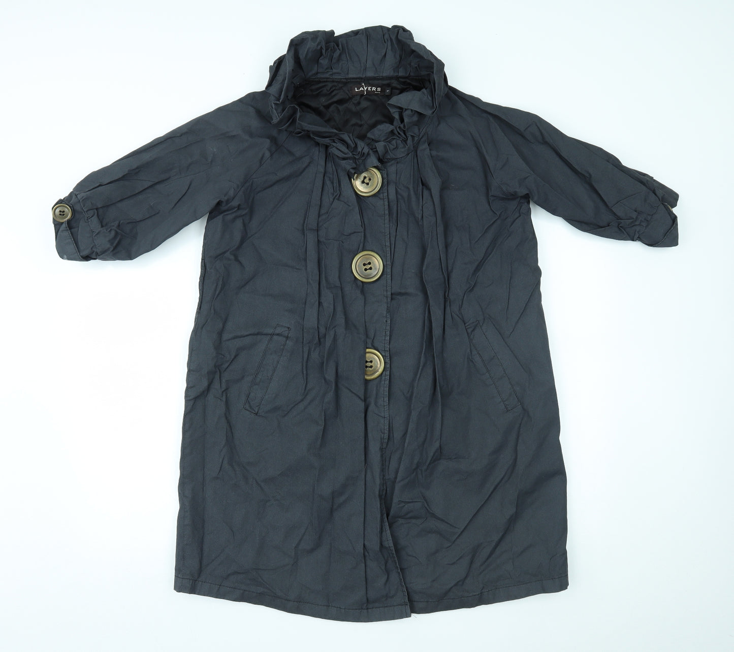 Layers Womens Blue   Overcoat Coat Size S