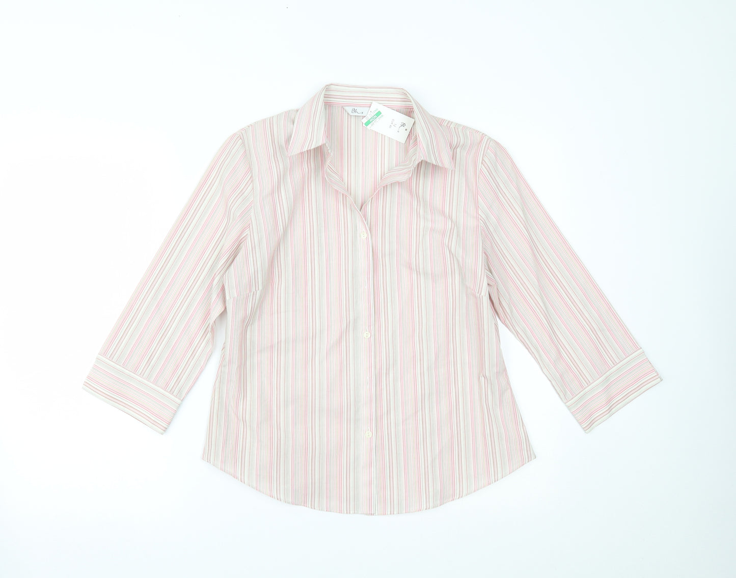 BHS Womens Pink Striped  Basic Button-Up Size 12