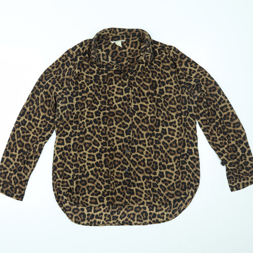 H&M Womens Brown   Basic Button-Up Size 10