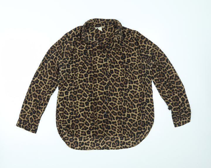 H&M Womens Brown   Basic Button-Up Size 10