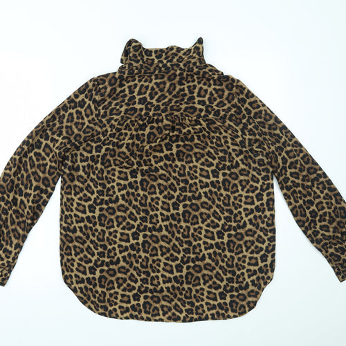 H&M Womens Brown   Basic Button-Up Size 10