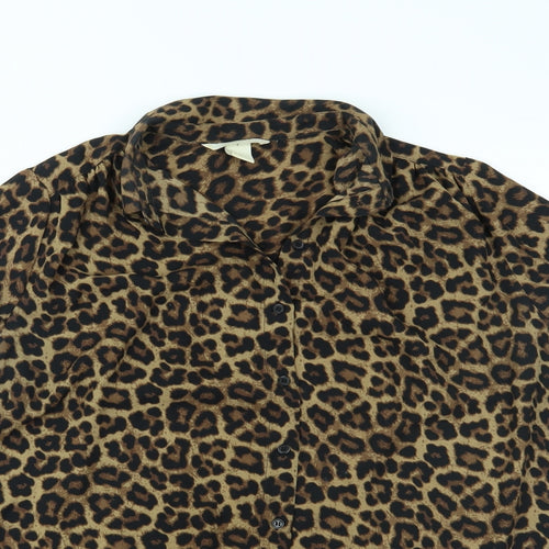 H&M Womens Brown   Basic Button-Up Size 10