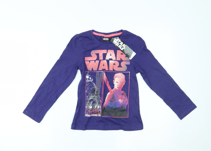 Star Wars Girls Purple Top Pyjama Top Size 8 Years - Star wars