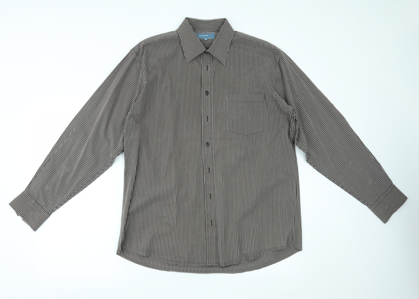 GREENWOODS Mens Multicoloured Striped   Button-Up Size L