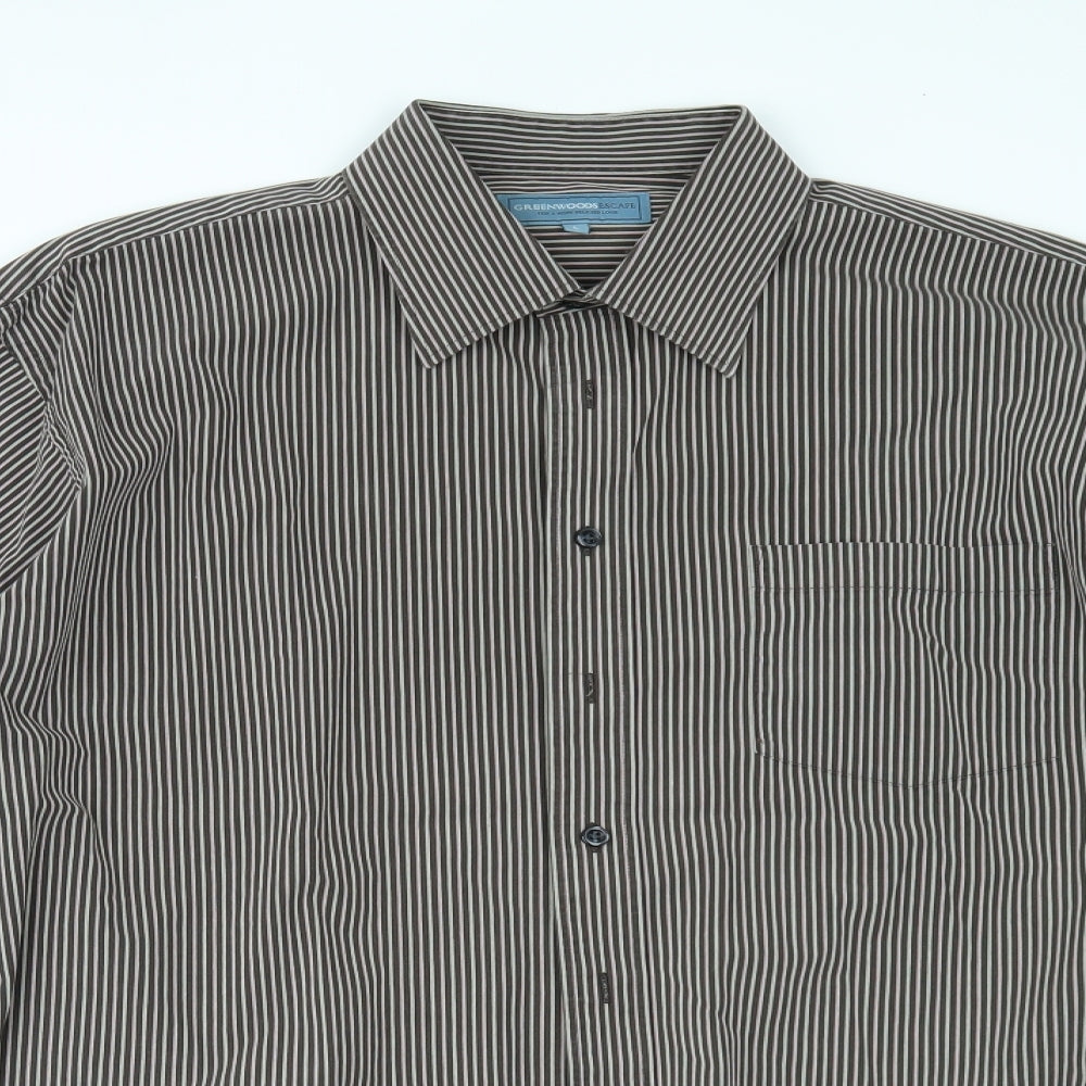 GREENWOODS Mens Multicoloured Striped   Button-Up Size L