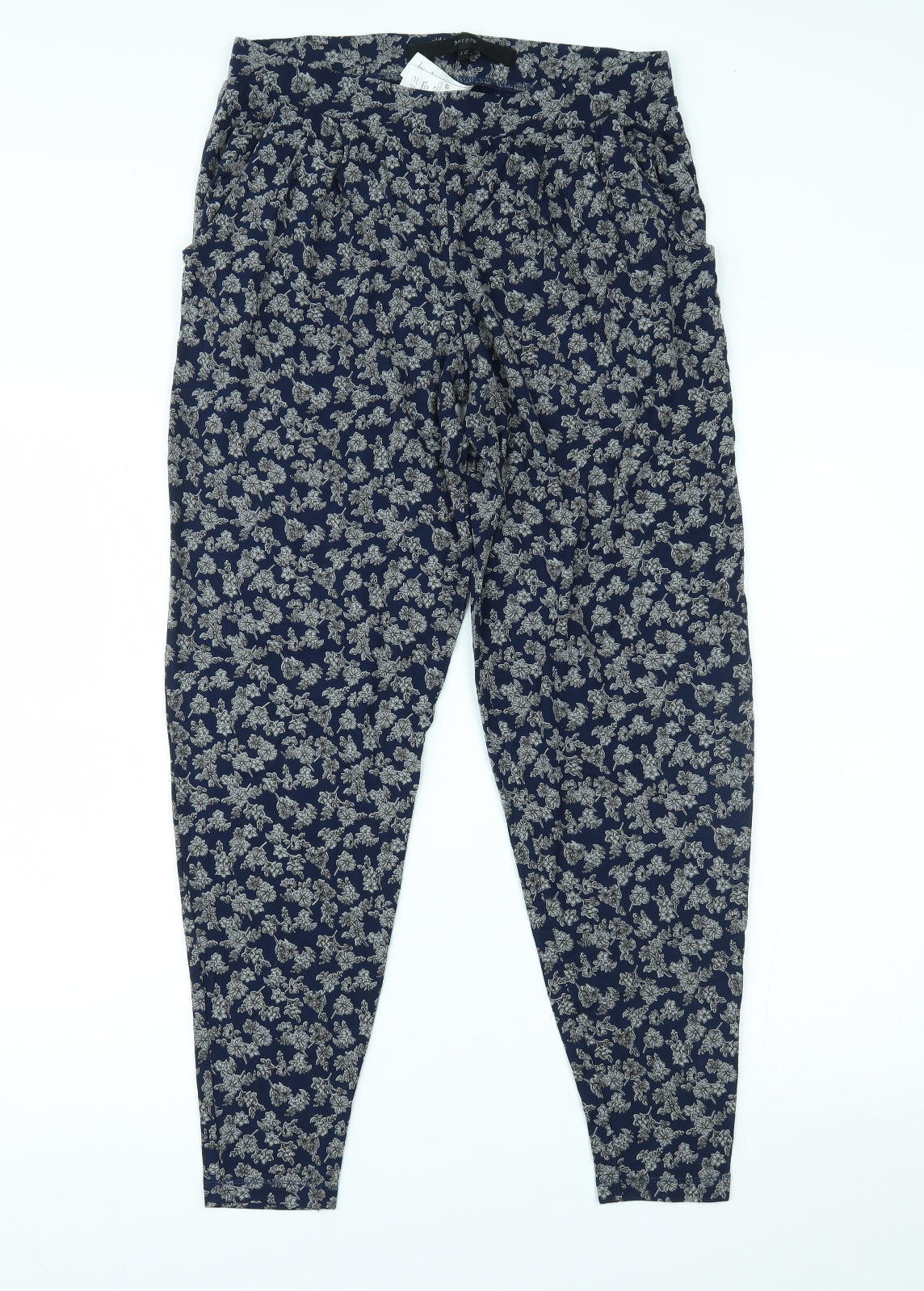 NEXT Womens Blue Floral  Harem Trousers Size 10 L27 in
